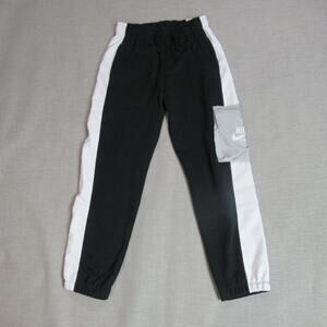 Nike Joggers Girls Large Black White Cargo Sportswear French Terry Athletic NWT